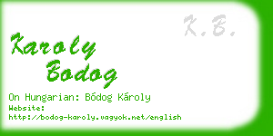 karoly bodog business card